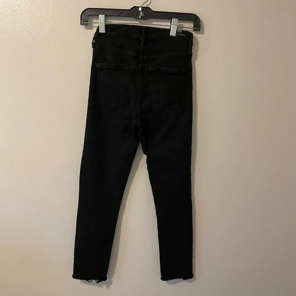 Citizens of Humanity Rocket Ankle Mid Rise Skinny Jeans Black 25